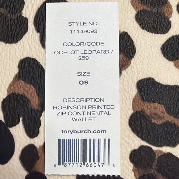 NWT Tory Burch Robinson Printed Zip Continental Wallet In Ocelot Leopard Print - Picture 12 of 12